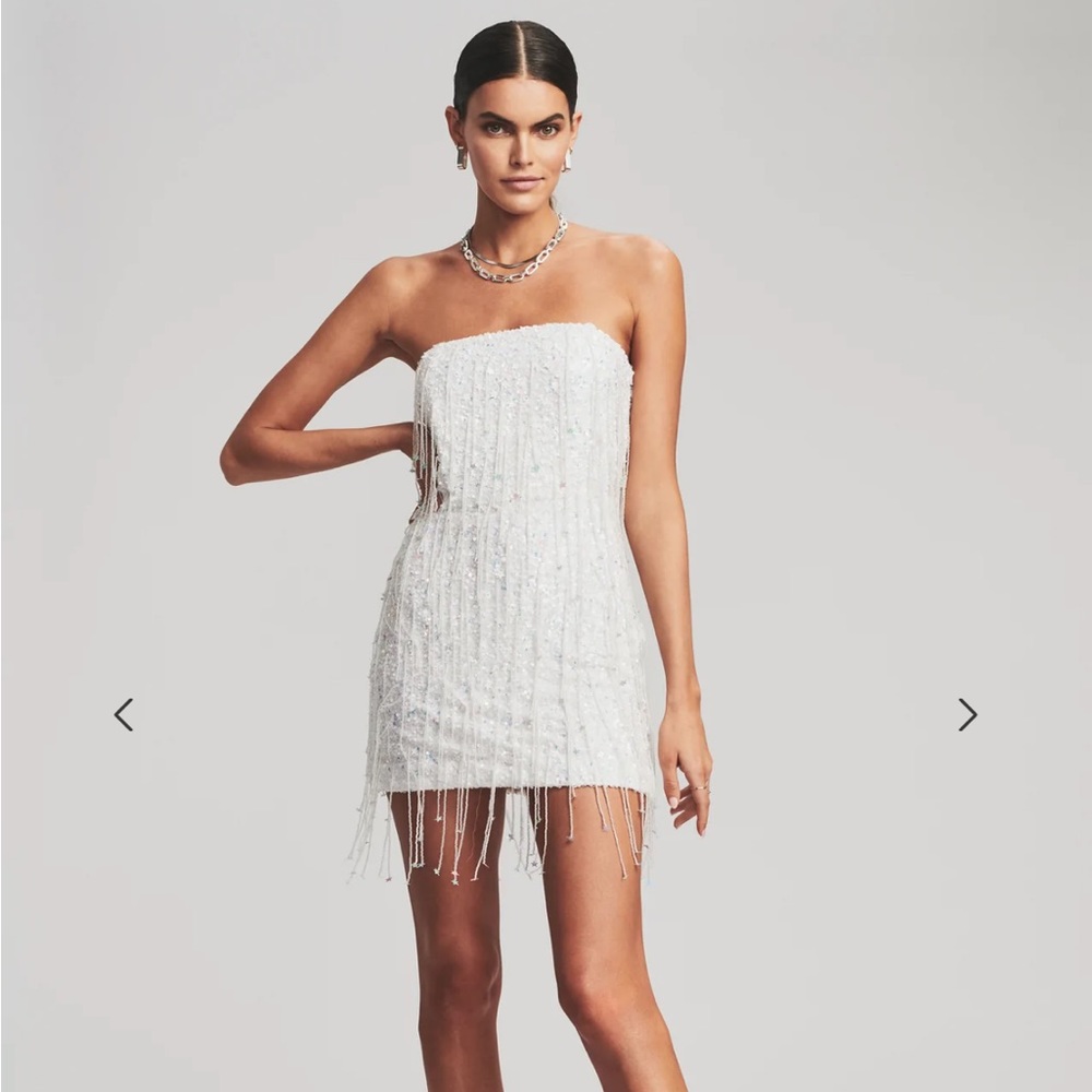 RETROFETE HEATHER SEQUIN STAR FRINGE DRESS NWOT